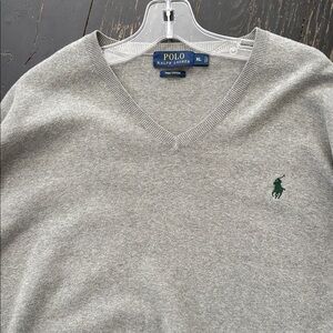 Ralph Lauren Light Gray V-Neck Sweater